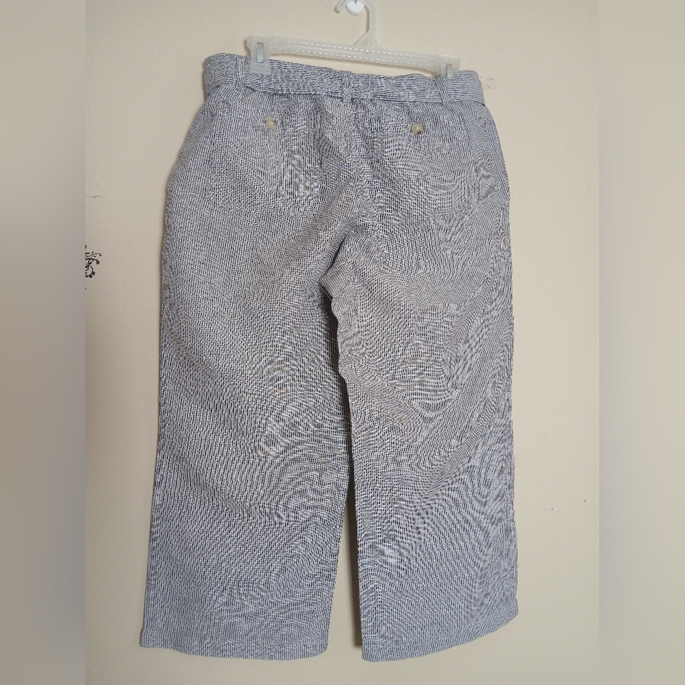 Liz Claiborne Capri Linen Blend Size Medium Pin Stripe - Picture 3 of 7